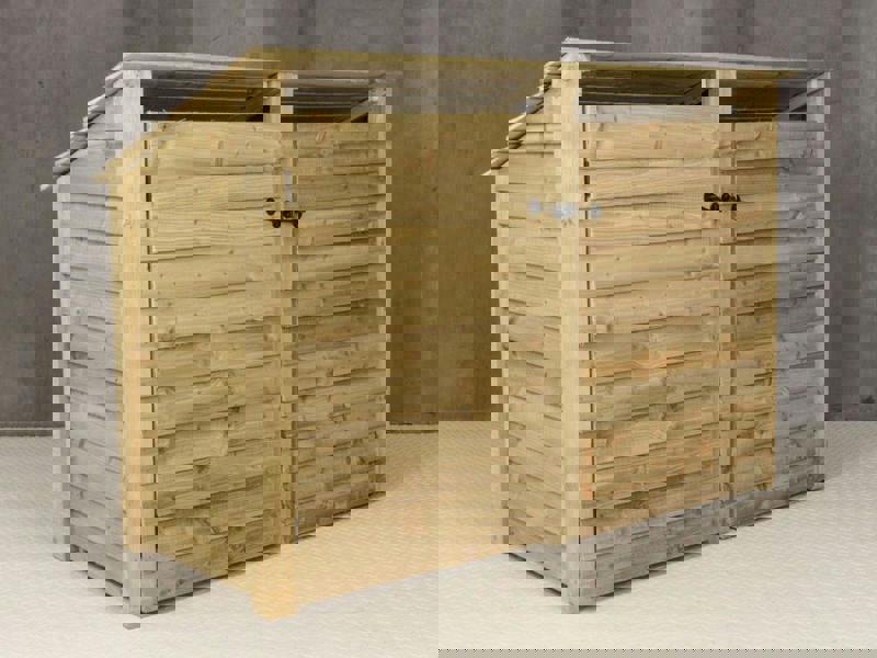 Arbor Garden Solutions Wooden Log Store (Roof Sloping Back) with Doors and Shelf W-187cm, H-126cm or 180cm, D-88cm