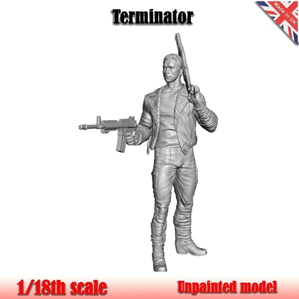 a grey statue of a man holding a gun