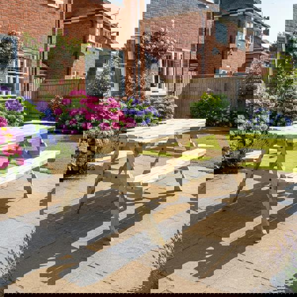 Arbor Garden Solutions Fortem Rounded Pub Style Picnic Table Benches Set