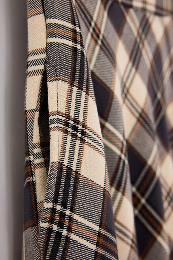 WOVCOR Argyle Woven Long Maxi Flared Skirt