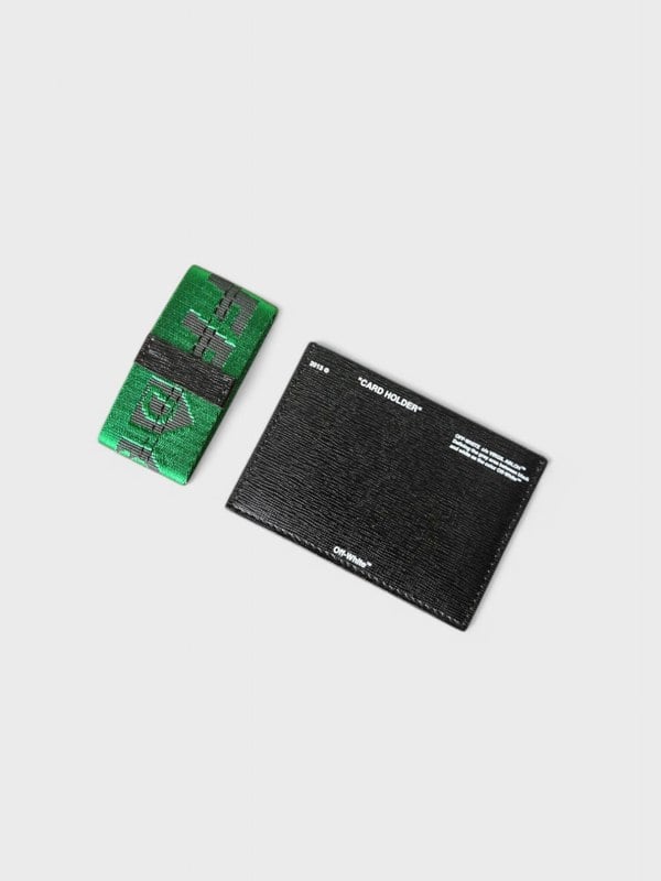 Off - White DSM 2 Drop Card Holder Black Green - Supplied FashionOff - White