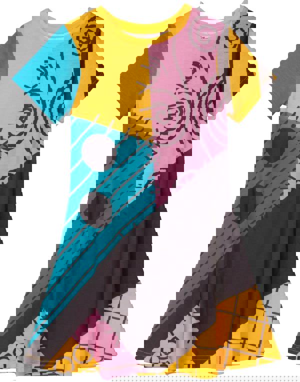 Disney The Nightmare Before Christmas Girls Yellow Sally Short Sleeve Skater Dress