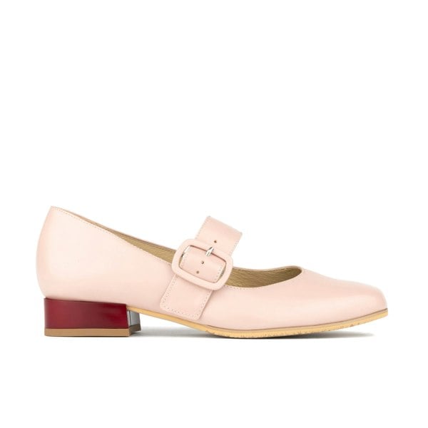 Embassy London Bliss - Pink - Women's block heel square toe patent leather comfort loafer