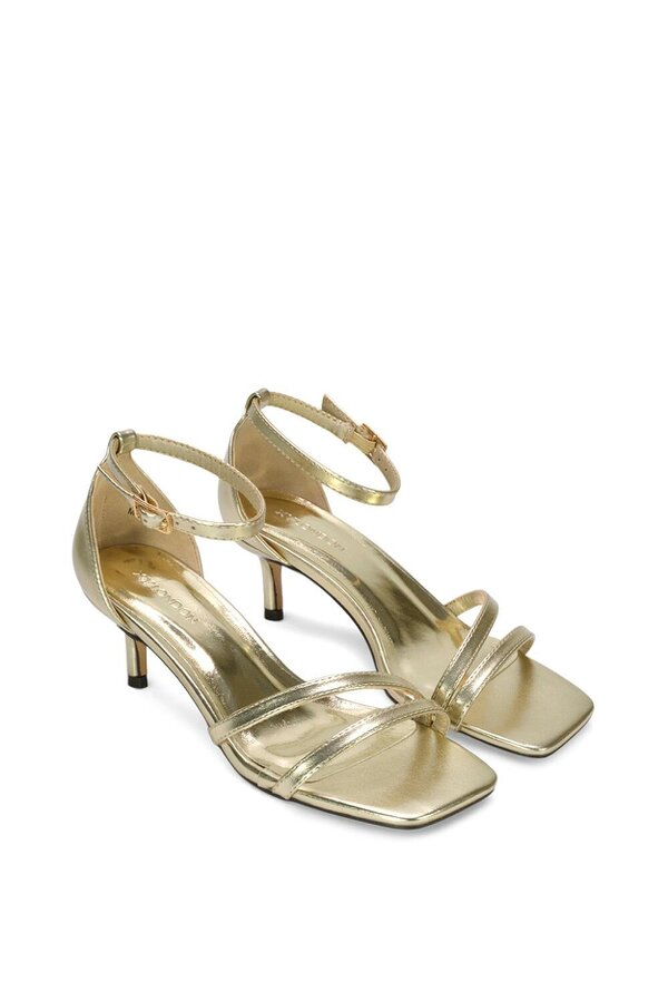 XY LONDON Open Toe Strappy Low Kitten Heel Sandal Shoes
