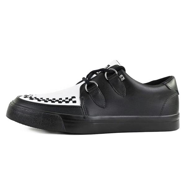 TUK Footwear TUK Pointed Creeper Sneaker Black White Leather Platform Shoes - A9180