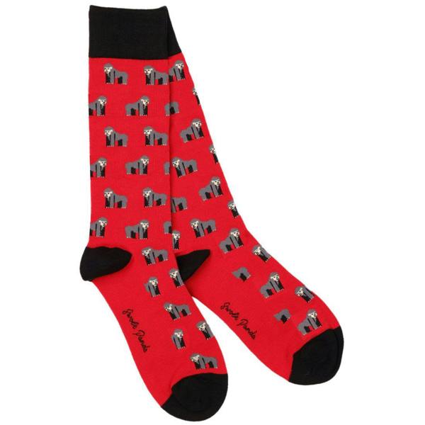 SWOLE PANDA 4-Pack Zoo Animals Bamboo Socks Gift Box, Red/Green/Blue/Navy