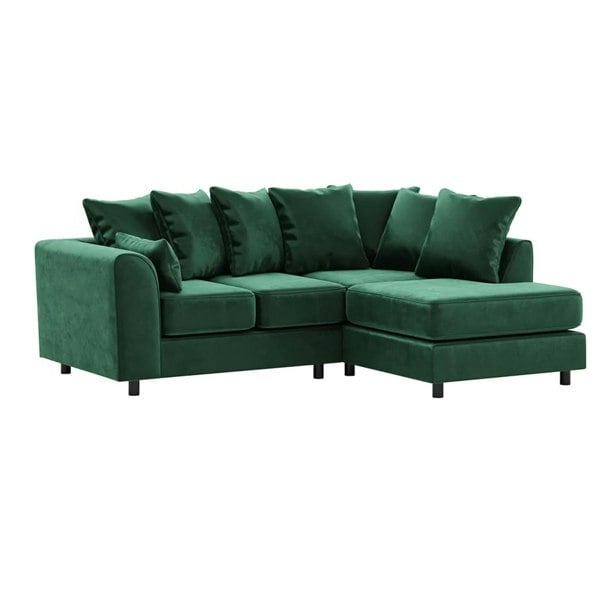 Furnishings For Less Brooklyn Full Foam Plush Velvet Corner Sofa