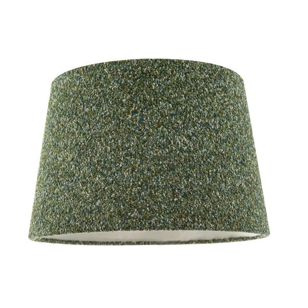 Forest and Sage Green Textured Wool Fabric Lamp Shade with Cream Inner Image 1