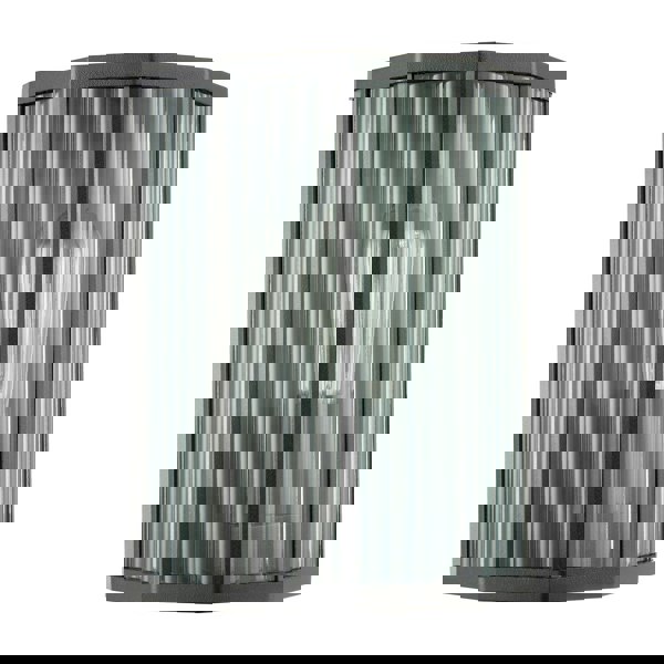 Contemporary Outdoor Garden Half Lantern Wall Lamp with Clear Ribbed Glass Image 4