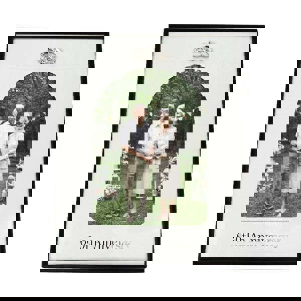 60th Anniversary Matte Black 5x7 Picture Frame with Diamante Rings Image 3