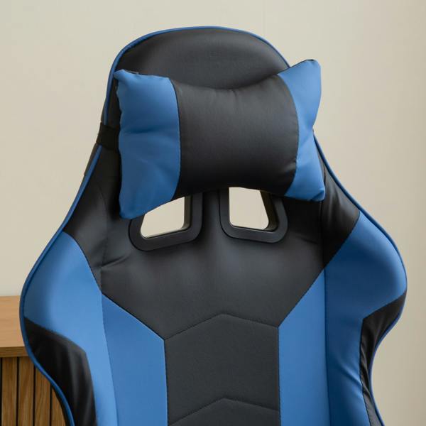 Samuel Alexander Ergonomic Gaming Chair with Footrest and Removable Pillows in Blue
