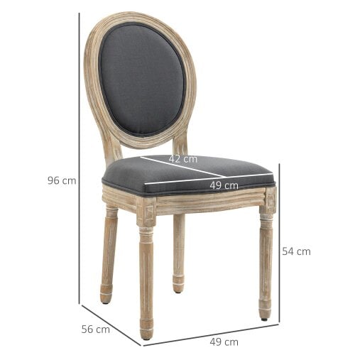 Wyld Haus Brazzi Solid Wood Grey French Style Dining Chairs Set Of 2