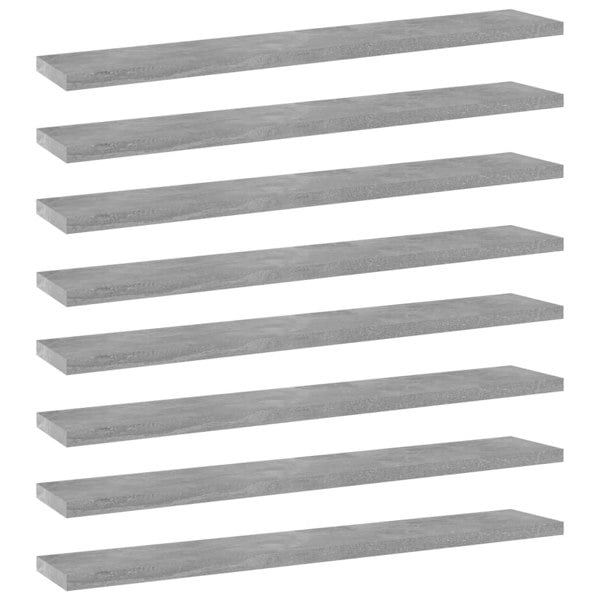 Berkfield Bookshelf Boards 8 pcs Concrete Grey 60x10x1.5 cm Engineered Wood