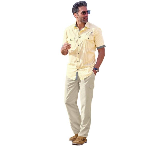 Atlas For Men Mens Relaxed Fit Cargo Trousers - Beige
