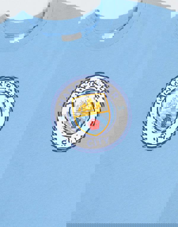 Manchester City Boys Multicoloured Logo Short Sleeve Long Leg Pyjama Set