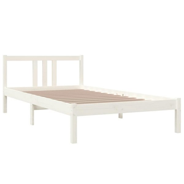 Berkfield Bed Frame White Solid Wood 100x200 cm