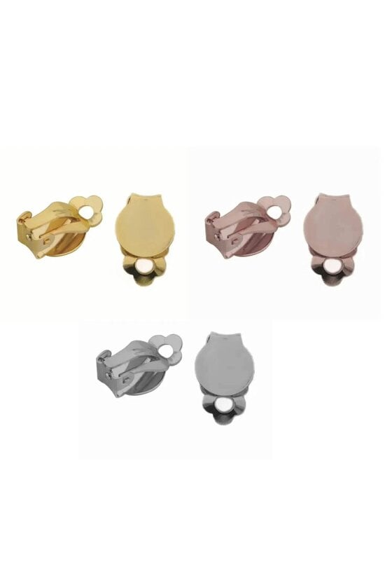 Latelita Flower Large Stud Clip On Earrings Silver
