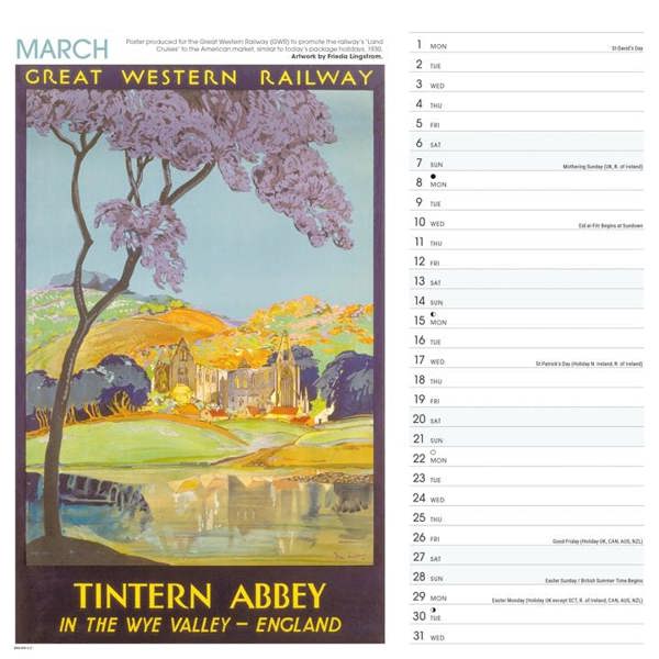 National Railway Museum, Wales Poster Art Calendar 2027, Wall Calendars, Month To View, Travel, Gift