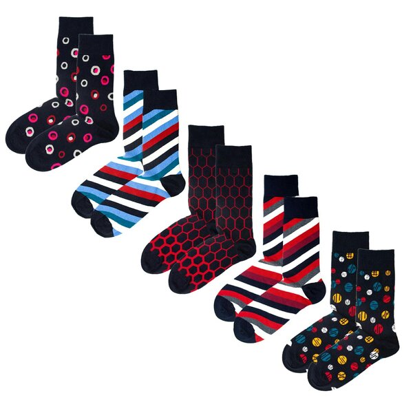 Jemsox The Style Icon: Luxury Organic Cotton Men’s Socks (5 Pack) | One Size UK 7-11