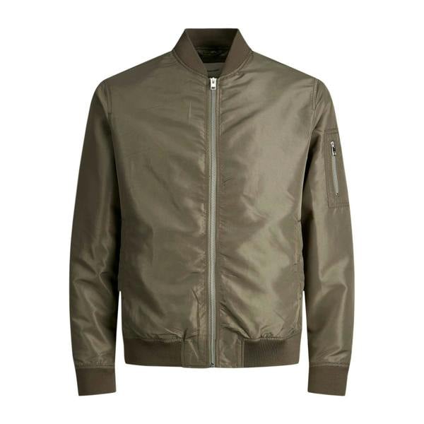 Jack & Jones Mens Bomber Jacket Dusty Olive Polyester Long Sleeve Size S