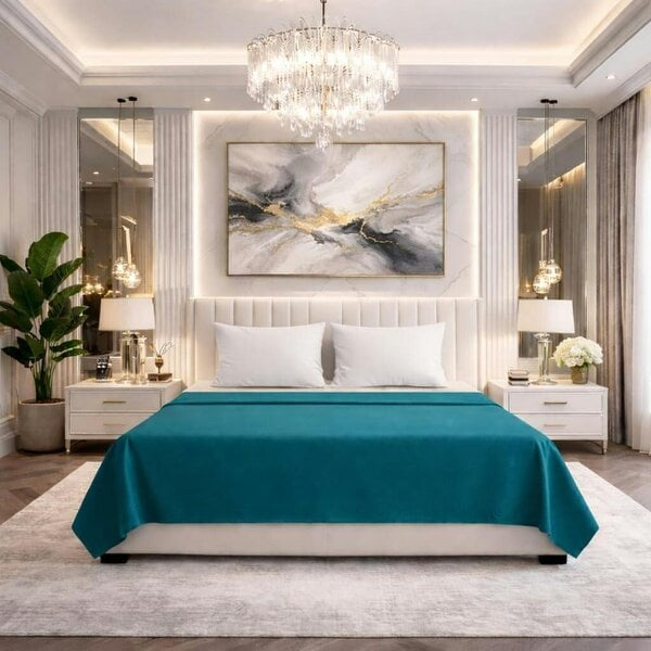 Night Zone 180 Thread Count Percale Flat Sheet – Non Iron Polycotton Bed Linen - Teal