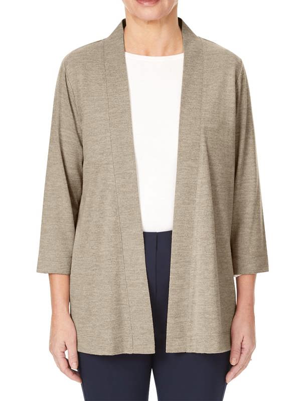 PennyPlain Long Line Cardi - Oatmeal