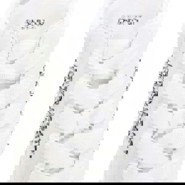 DKNY Womens/Ladies Abeni Leather Trainers - White/Silver - 