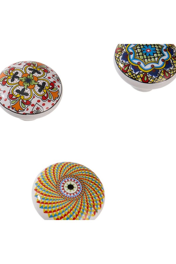 Living and Home 6Pcs Bohemian Style Mixed Color Ceramic Cabinet Drawer Knobs Furniture Accessories for Dresser, Drawer, Cabinet