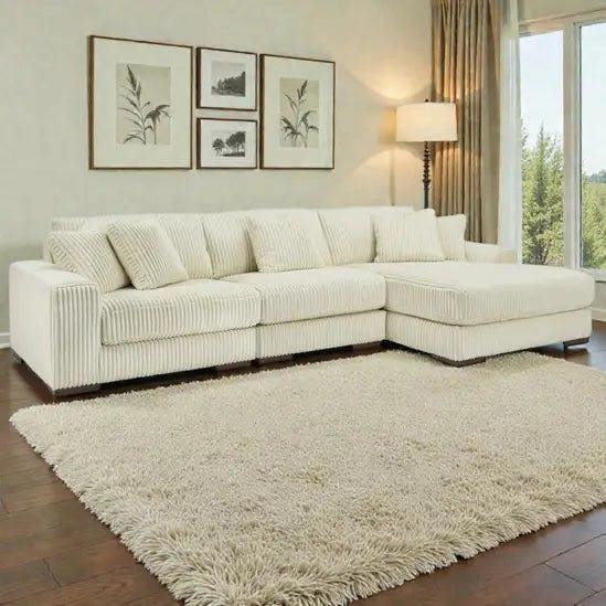 Snug Furniture Jumbo Cord 3 Piece Modular Sofa Right Hand