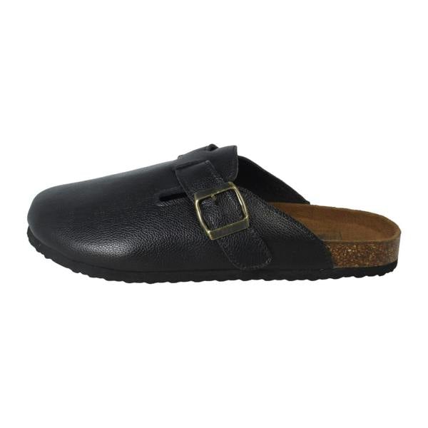 Down to Earth Ladies Down To Earth Buckle Detailed Slip On Mule Sandals F80591