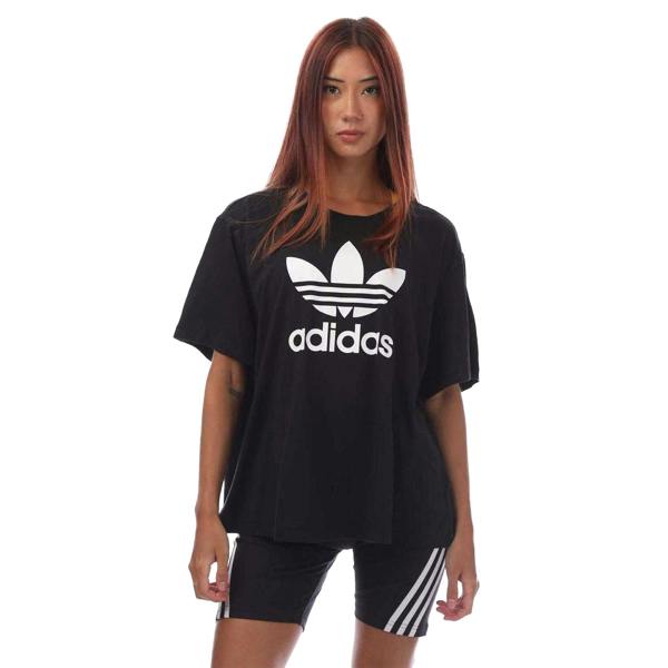 Adidas Womens/Ladies Trefoil Plus Short-Sleeved T-Shirt - Black - 
