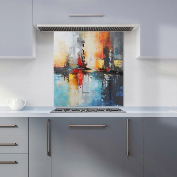 Warren Reed - Designer Reflective Splendour: City In Abstract Kitchen Splashback