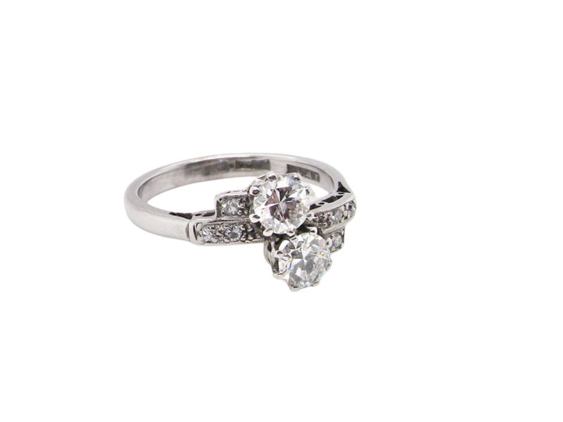 Vintage Tom A fine two stone Toi et Moi Diamond Ring