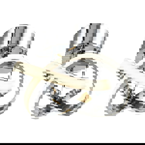 Modern LED Chrome Ceiling Light Fitting with Swirl Thick Metal Strip Image 1