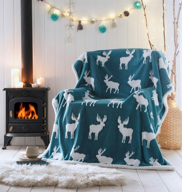 Portfolio Home Moose Sherpa Fleece Throw 130x170cm