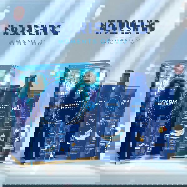 NIVEA Nourishing Moments of Joy Gift Set 4pc – Shower Cream 250ml  Lotion 250ml  Lip Balm & Hand Cream 100ml