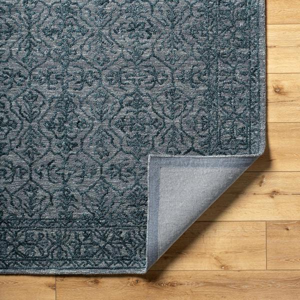Livabliss Sicily-Hand Tufted Charcoal Blue Wool Traditional Vintage Boho Fringe Rug