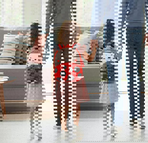 ANYKIDZ 3D Red Ladybug Kids School Backpack Cute Cartoon Animal Style Children Toddler Plush Bag Perfect Accessories For Boys and Girls