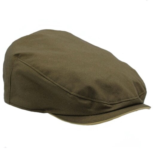 Heather Hats & Accessories Water And Sun Resistant Cotton Flat Cap, Cotton Lining, Outdoor Wear, Moss