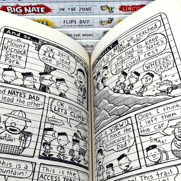Big Nate Series 8 Books Collection Box Set by Lincoln Peirce – Strikes Again, On a Roll & Funny School Adventure Collection for Kids