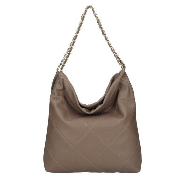Quilted Leather Bag with Chain Strap