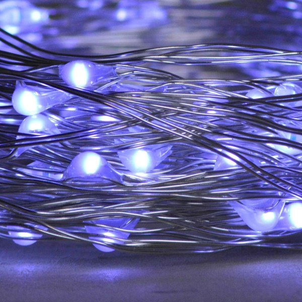 Samuel Alexander 50 LED 2.5m Premier MicroBrights Indoor Outdoor Christmas Multi Function Battery Operated Lights with Timer on Pin Wire in Cool White