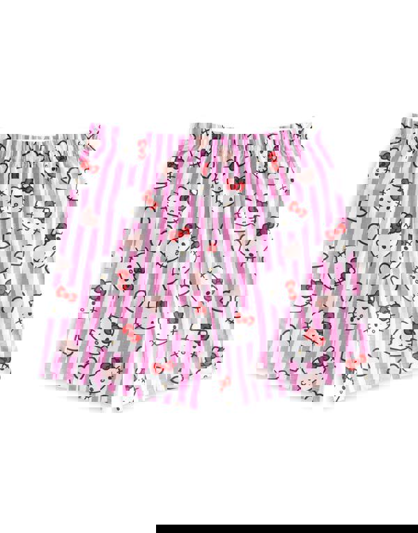 Hello Kitty Girls Pink Hearts And Bows Multi-Pack of 2 Short Sleeve Short Leg Pyjama Set