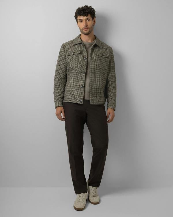 Steel & Jelly Hawkridge - Houndstooth Wool Blend Harrington Jacket