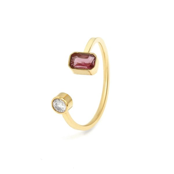 Say It With October Opal Birthstone Ring - Yellow Gold Plated