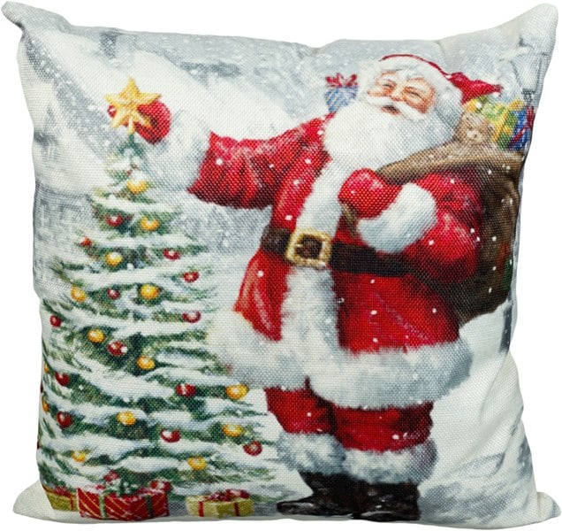 Xmas Haus Christmas Cushion, Santa & Tree (40x40cm)
