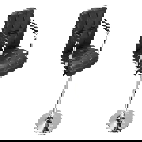 Adjustable Black Bar Stools with Soft Padding and Armrests, Set of Two Living and Home