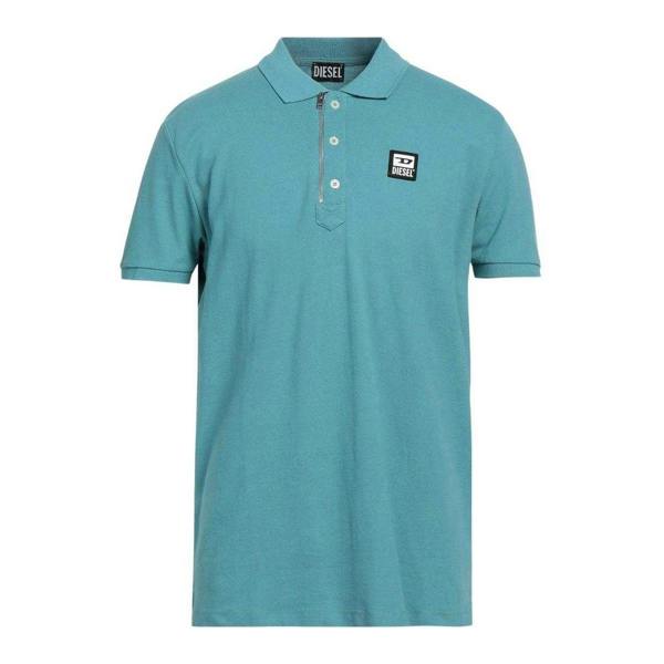 Diesel Mens T-Harry Zip Neck Polo Shirt - Blue - 