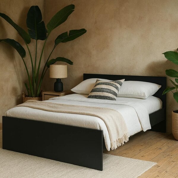 Wyld Haus Budapest 4ft6 Double Black Wooden Bed Frame