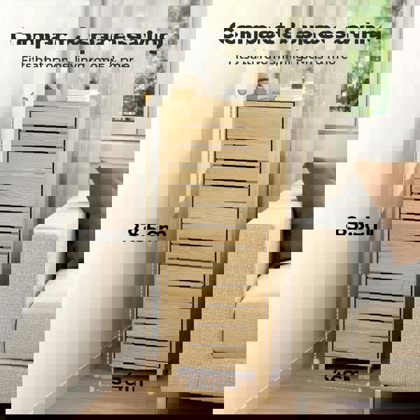 Levede Floor Bathroom Storage Cabinet Handleless Wood Floor Shelf Unit Cupboard